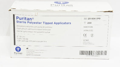 Puritan 25-806 2PD Sterile Polyester Tipped Applicators 6inch - Box of 200